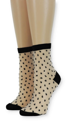 Polka Dotts Sheer Socks-Global Trendz Fashion