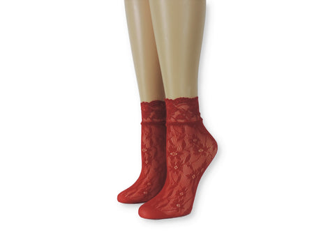 Women Red Mesh Socks-Global Trendz Fashion