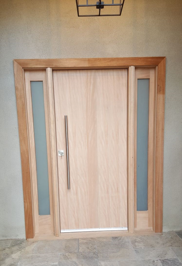 Avalon - Modern Flush Design Mahogany Door – Lux Garage Doors