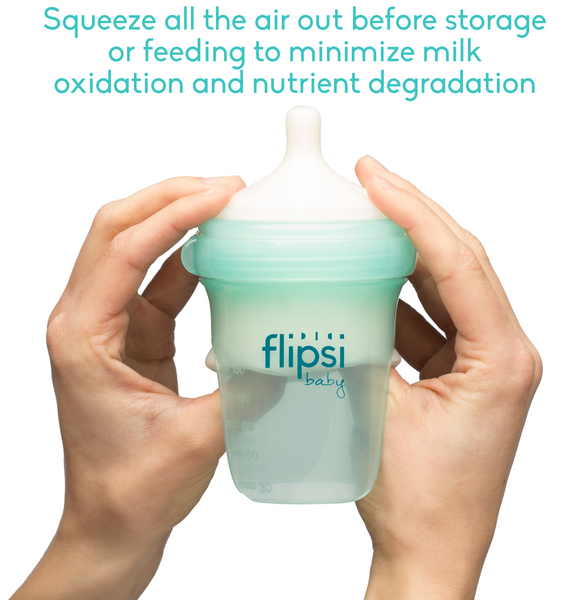 Flipsi Baby Squeeze Out Air Milk Storage Oxidation Nutrients