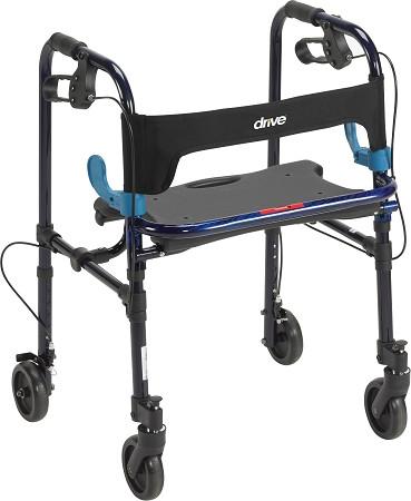 Drive Medical Aluminum Rollator Rolling Walker with Fold Up and Removable  Back Support and Padded Seat, Blue in the Walkers, Wheelchairs & Rollators  department at Lowes.com