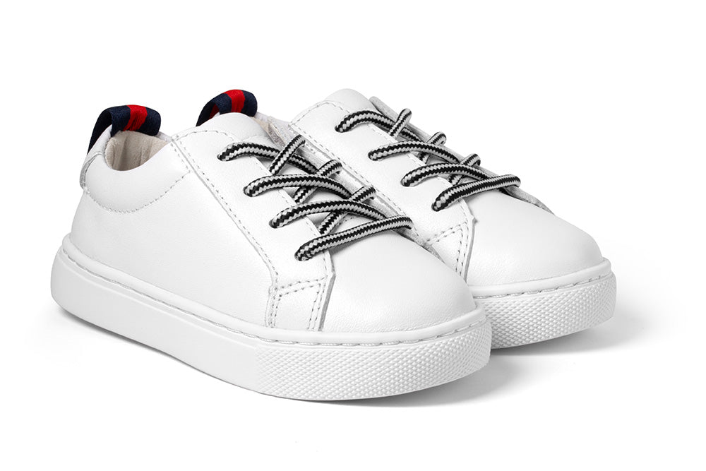 kids white leather sneakers