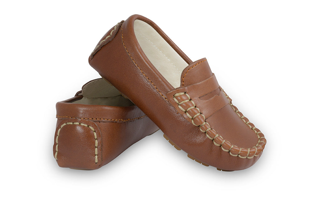 Boys brown leather loafers - Style Verona