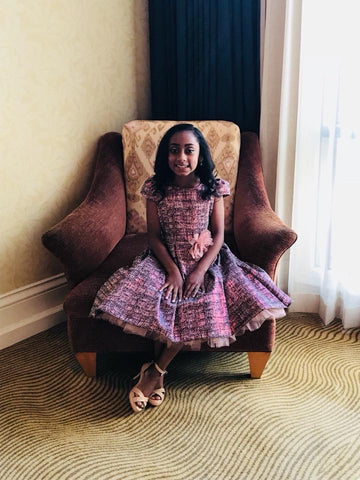 Miss Pre-Teen New York United States 2018, Eliza Smith wearing Kids Dream Style #400 for her pageant interview at Little Miss United States Pageant. 