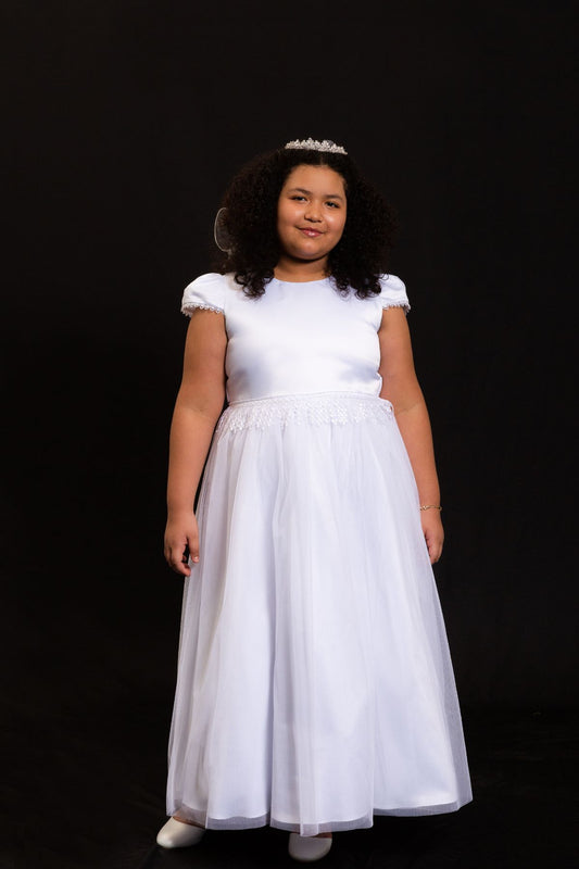 Dress - Chandelier Trim Communion Dress Plus Size Girl Dress