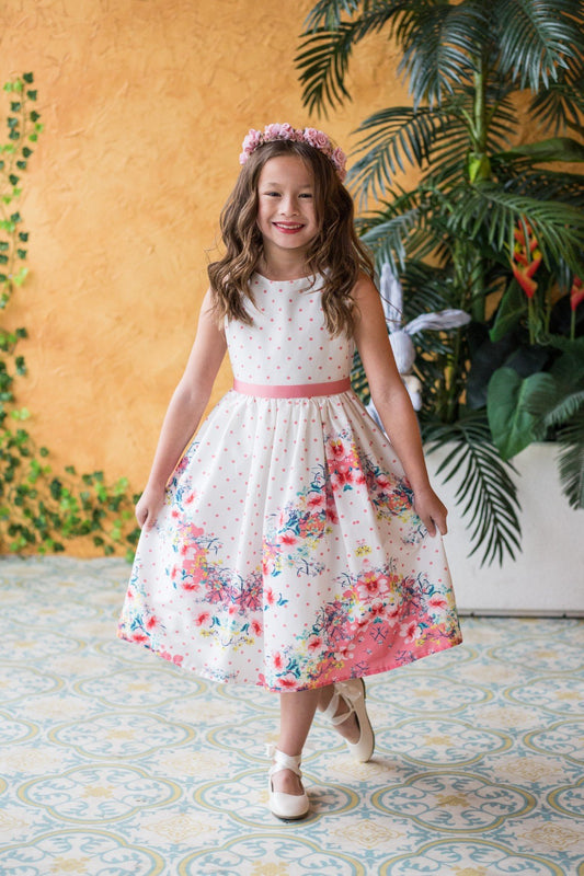 Dress - Chevron Floral Cotton Dress