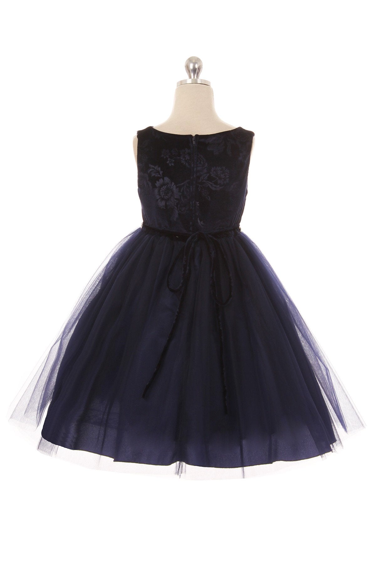 Dress - Embossed Floral Velvet Tulle Dress