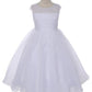 Dress - Pearl Trim Satin Organza Overlay Dress
