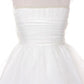 Dress - Pearl Trim Satin Organza Overlay Dress