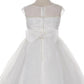 Dress - Pearl Trim Satin Organza Overlay Dress