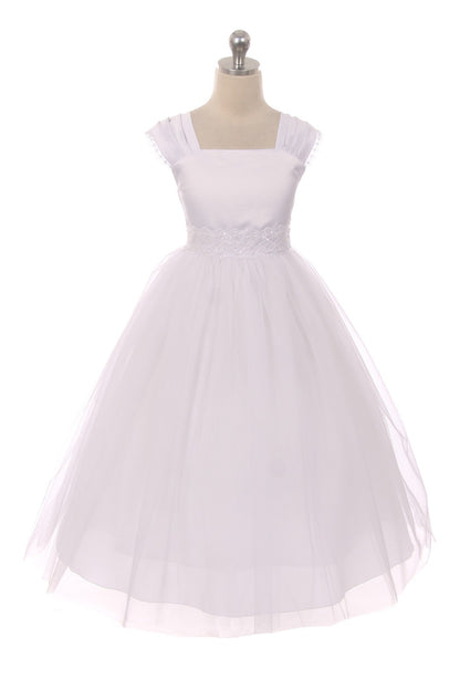 Dress - Pleated Cap Sleeve Long Plus Size Girl Dress