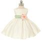 Dress - Poly Silk Organza Sash Classic Baby Dress (Ivory Dress)