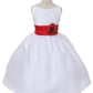 Dress - Poly Silk Organza Sash Girl Dress (Ivory Dress)