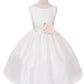 Dress - Poly Silk Organza Sash Girl Dress (White Dress)