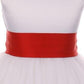 Dress - Satin Sash Bow Girl Dress (White Dress)