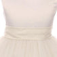 Dress - Satin Sash Bow Girl Dress (White Dress)