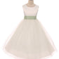 Dress - Satin Sash Bow Girl Dress (White Dress)