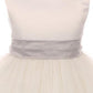 Dress - Satin Sash Bow Girl Dress (White Dress)