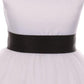 Dress - Satin Sash Bow Girl Dress (White Dress)