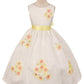 Dress - Shantung Dress Decorated With Flower Petals