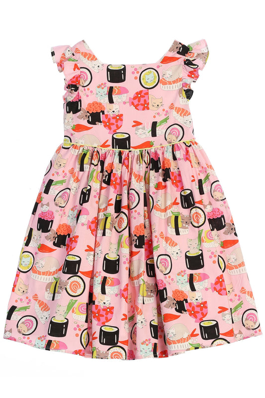 Dress - Sushi Cat Girl Dress- Pink