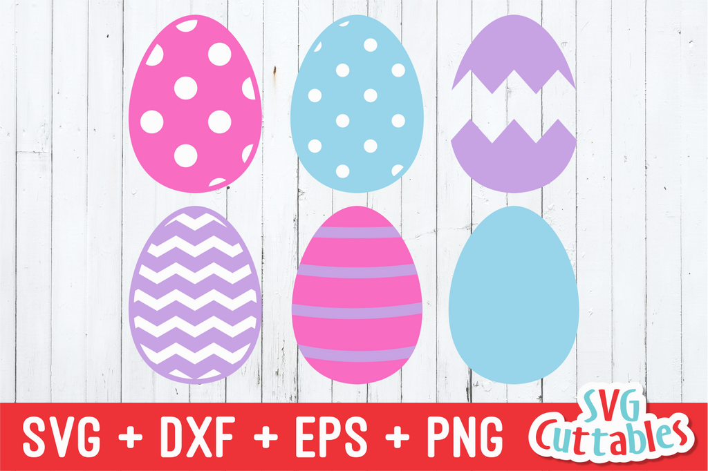 Easter Egg Set of 6 SVG Cut File | svgcuttablefiles