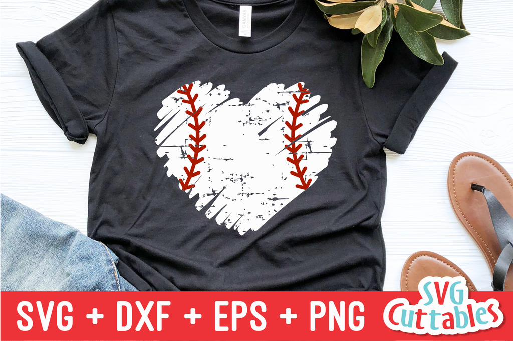 Baseball Softball Heart Brush Stroke Svgcuttablefiles