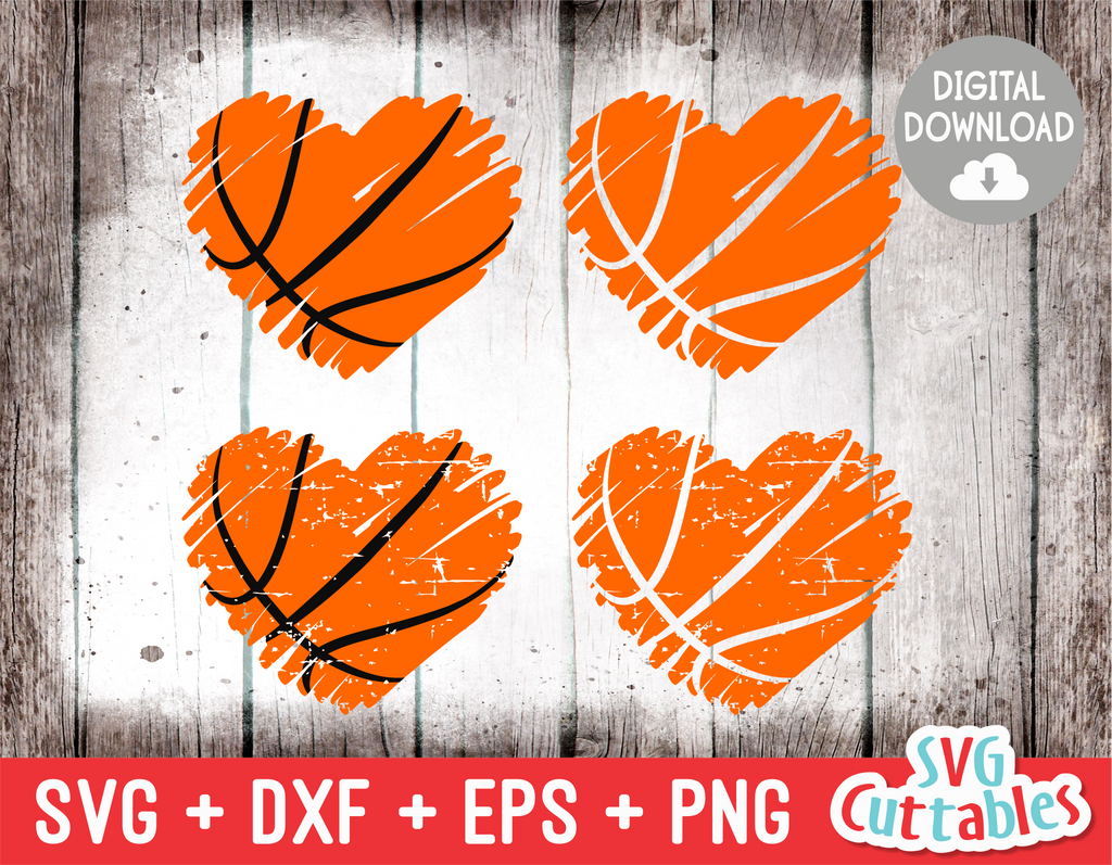 Basketball Heart Brush Strokes | SVG Cut File | svgcuttablefiles