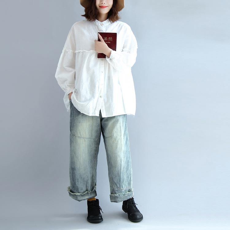 plus size white cotton shirt