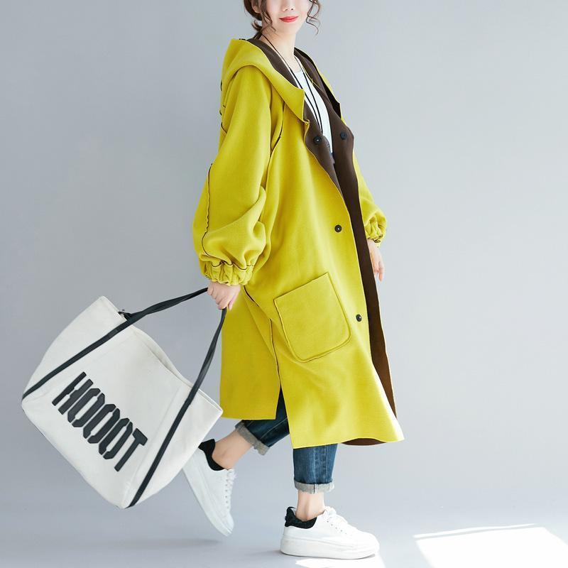 plus size yellow trench coat