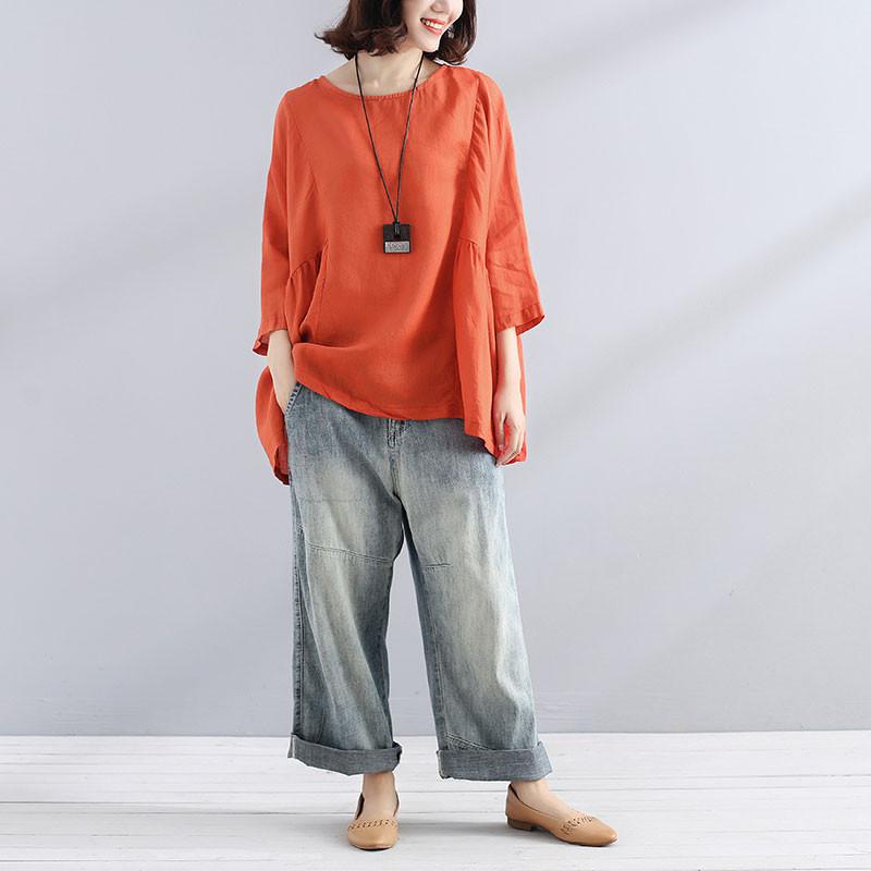 women's plus size linen shirts