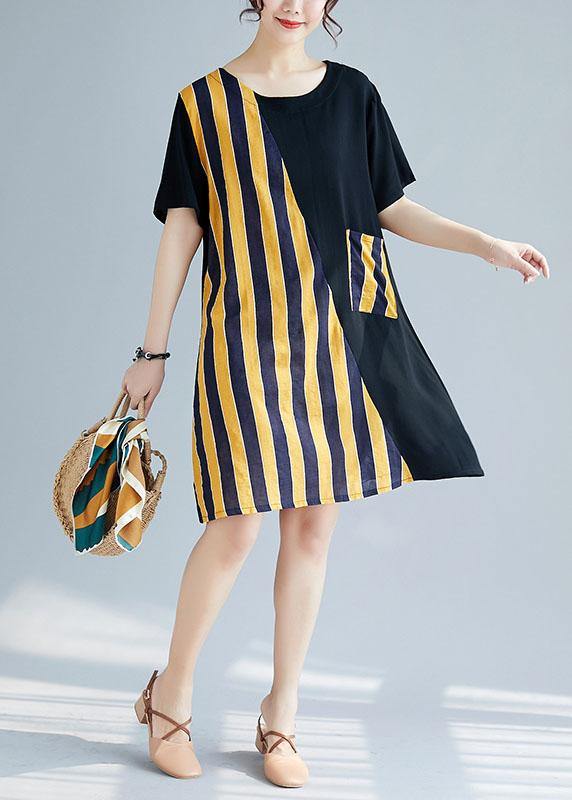 black and yellow striped dress