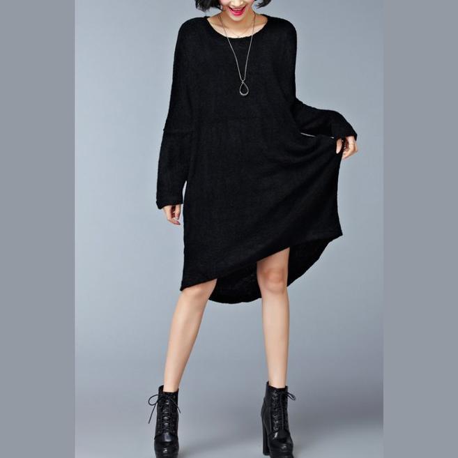 black knit dress long sleeve