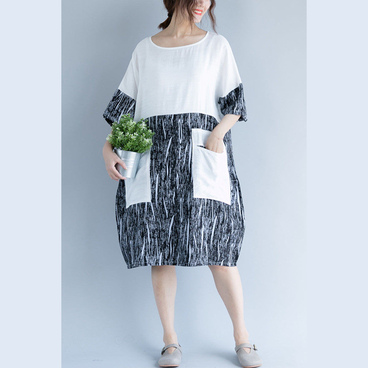 cotton shift dresses with sleeves