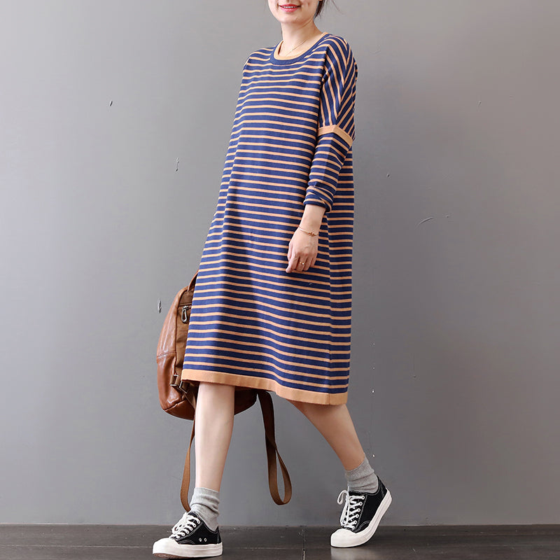 long sleeve striped sweater dress