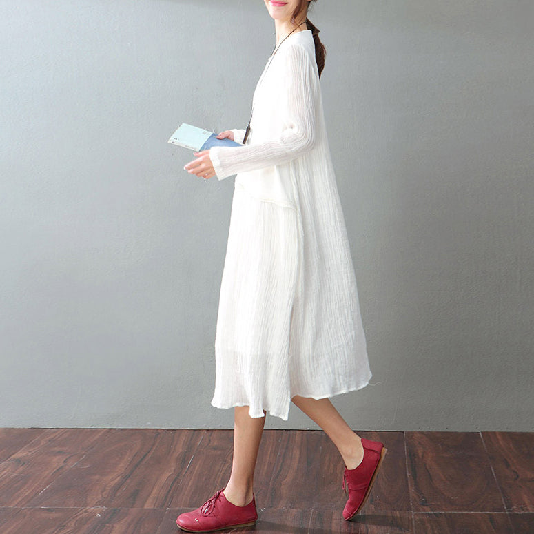 white linen dress long