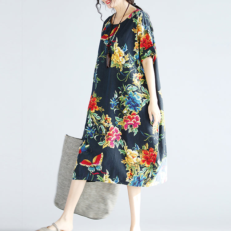 linen dress navy