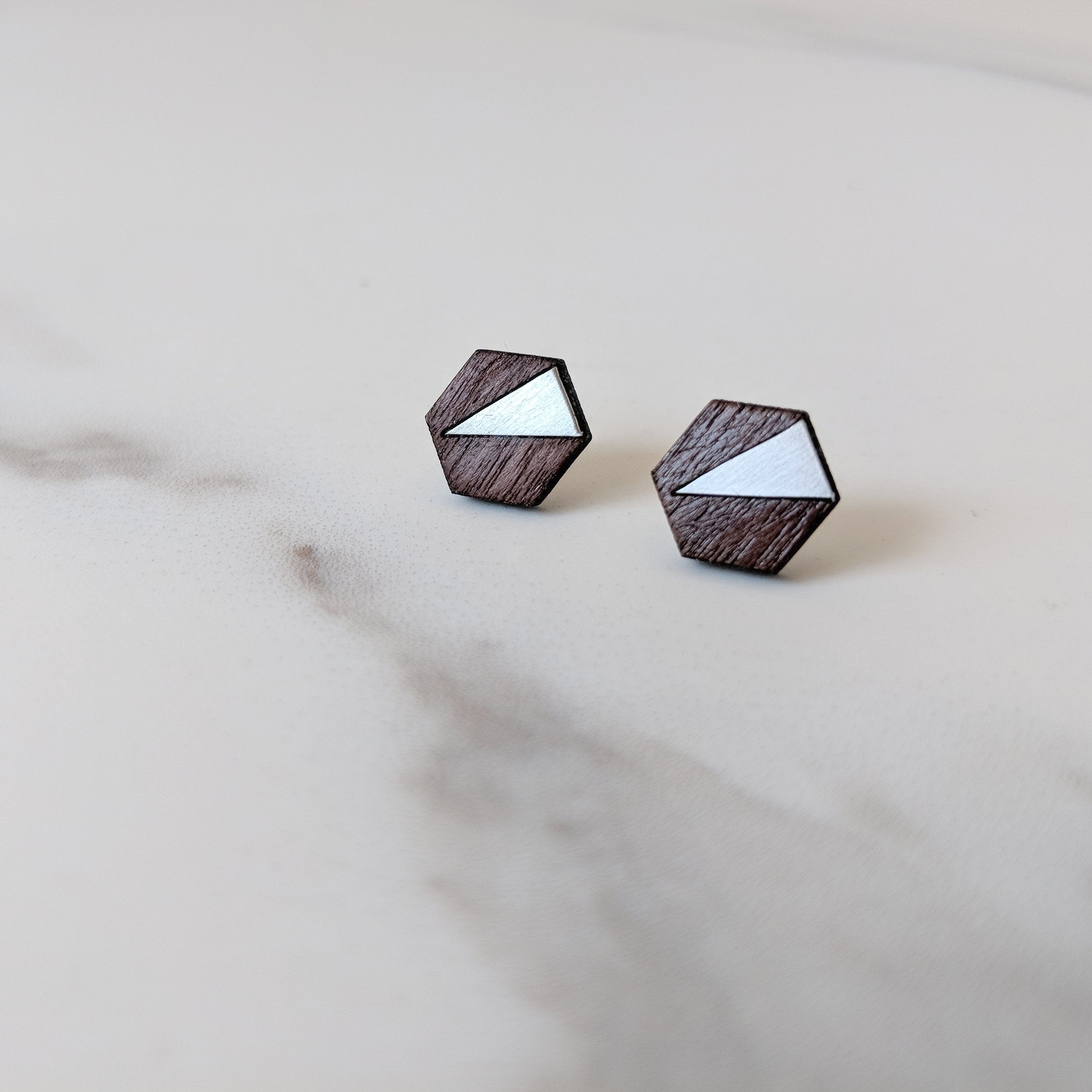 The Elsa - Copper Stud Earrings by form.london on OOSTOR.com