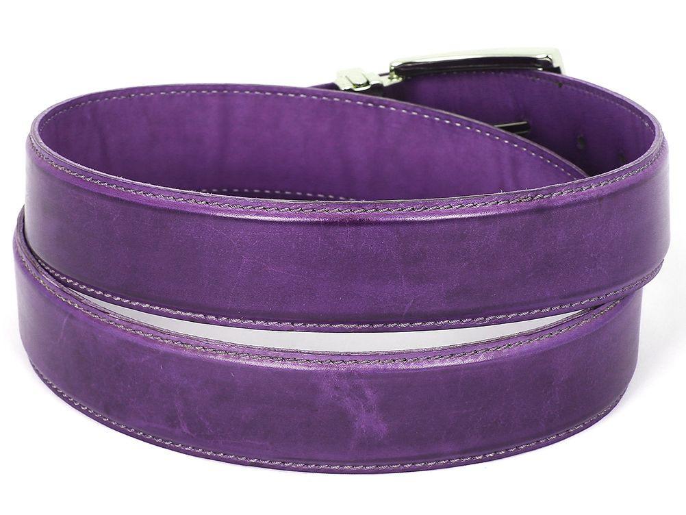 PAUL PARKMAN Men's Leather Belt Hand-Painted Purple by PAUL PARKMAN on OOSTOR.com
