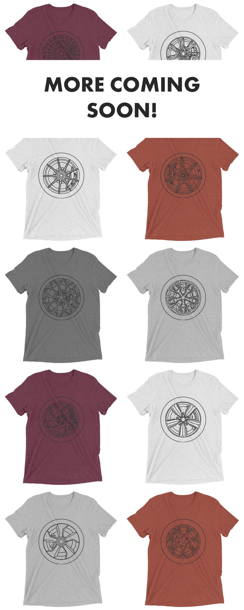 Minimal car wheel t-shirts now available on Artlines Design.