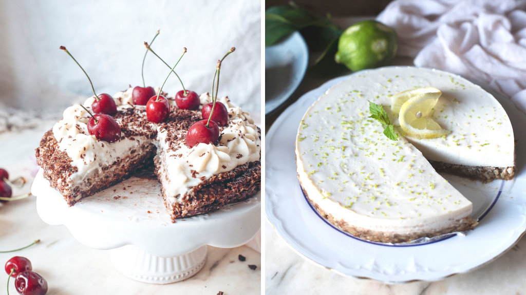 dolci senza zucchero e senza cottura - torta fredda allo yogurt, torta fredda alle ciliegie