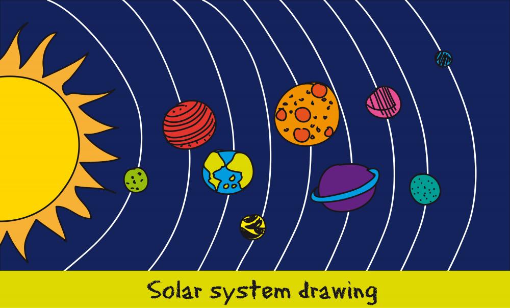 Solar System Drawing Wall Mural Wallmonkeys Com