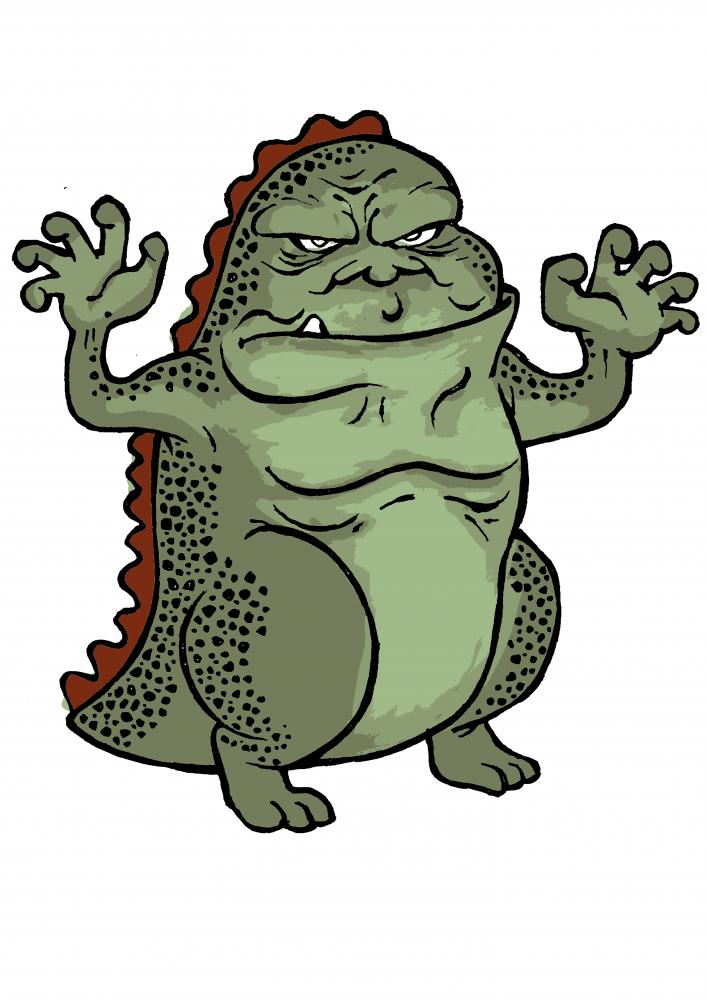 Godzilla Cartoon Wall Decal – WallMonkeys.com