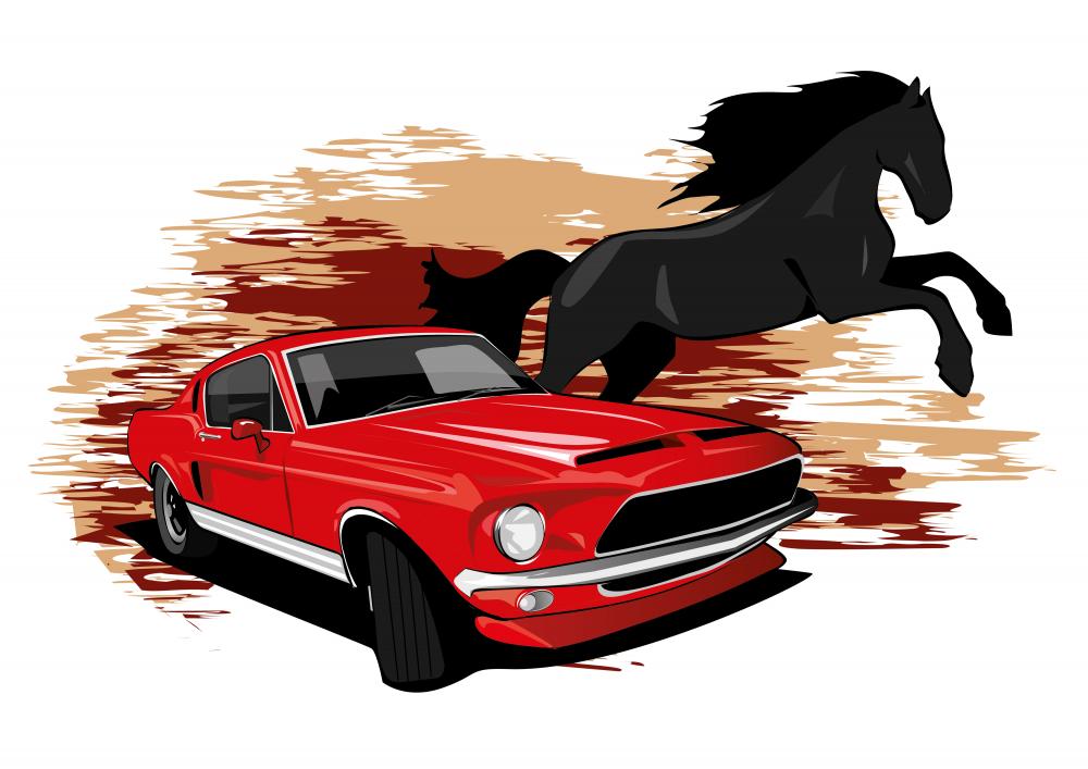 cars drawings mustang