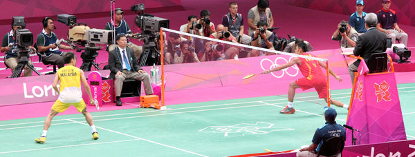 Lin Dan fights off Lee Chong Wei at the London Olympics
