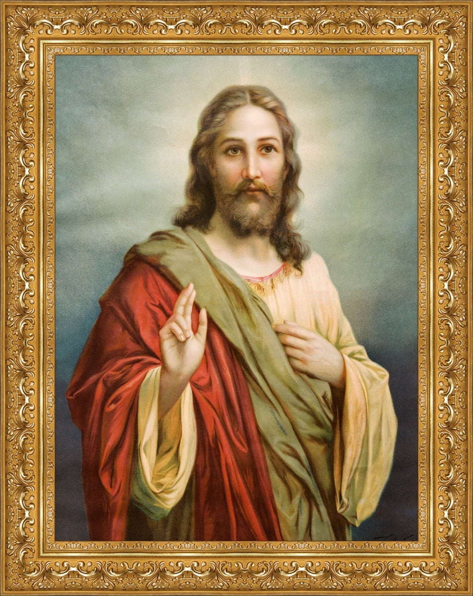 Jesus Christ Portrait - Premium Canvas Print with Ornate Designer ...