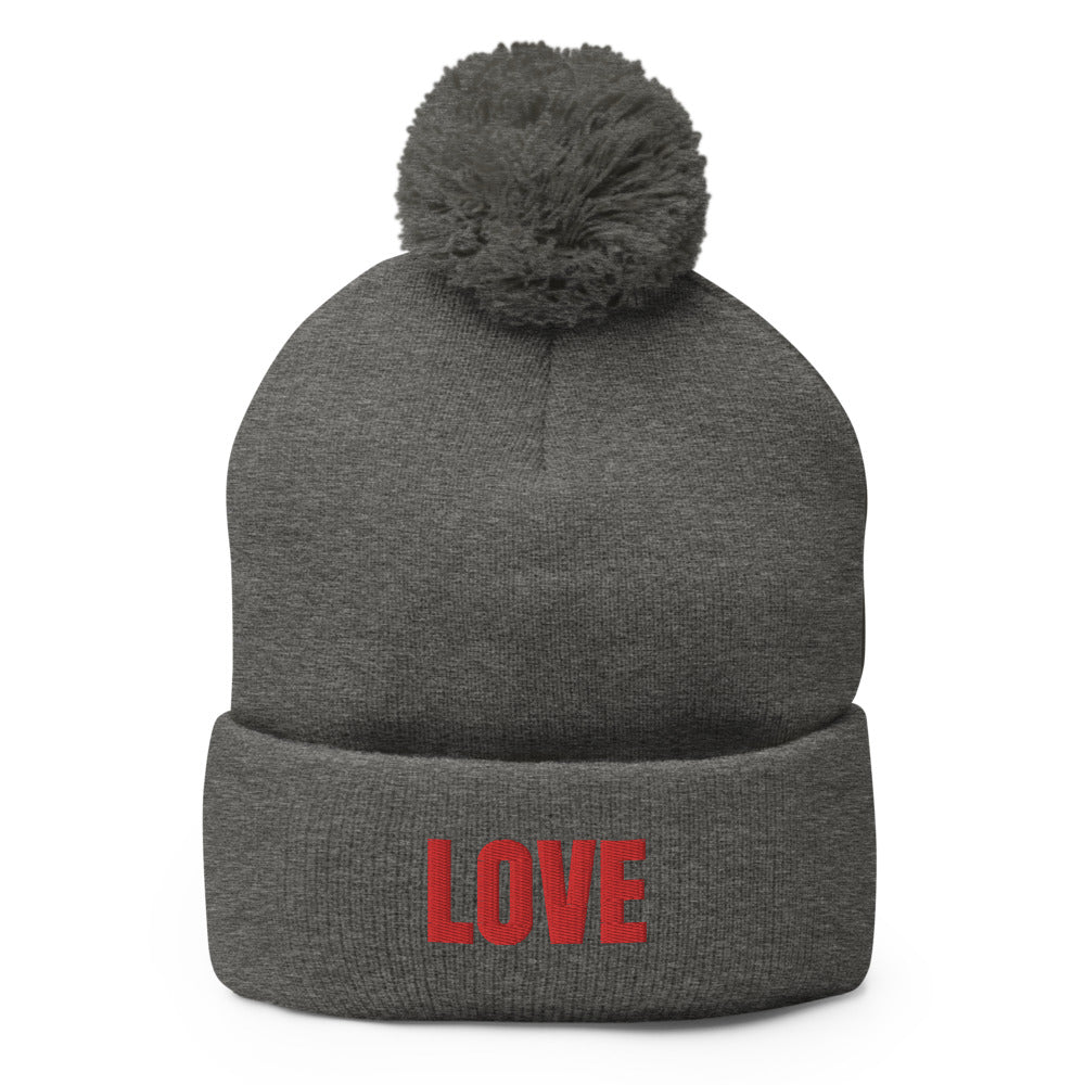 jeg er syg Amfibiekøretøjer hjemme Love Pom-Pom Beanie – DieselDonlow Company