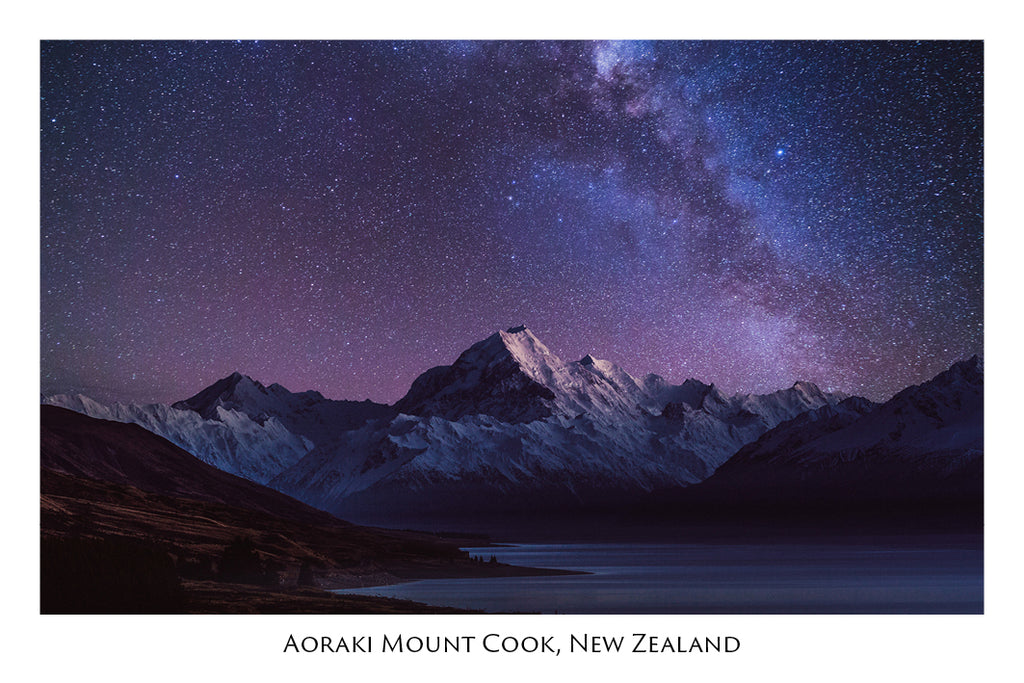 645 Post Art Postcard Mount Cook Milky Way