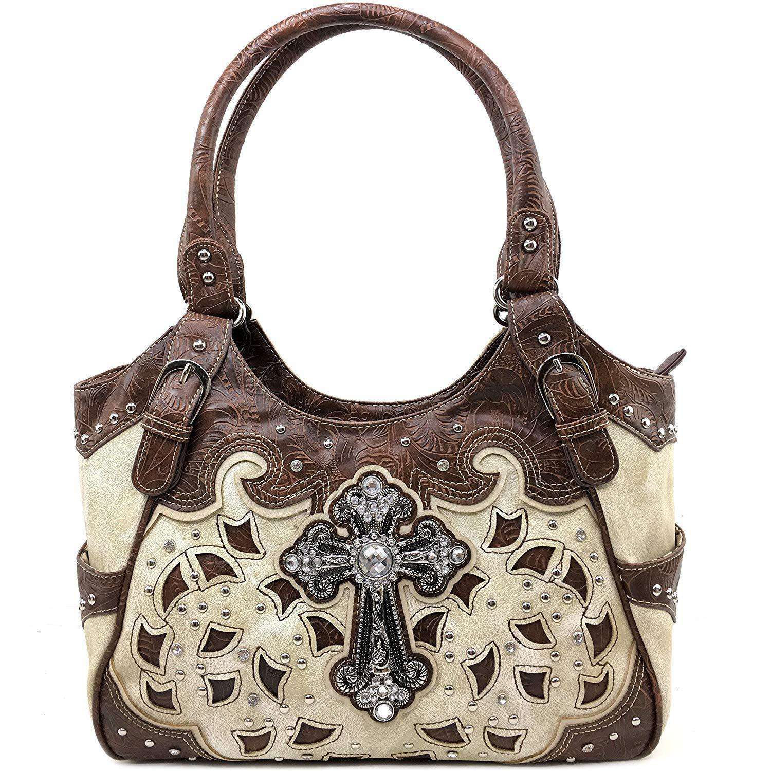 Fuera jurar envidia Cross Studded Western Design Concealed Carry Handbags – In God's Service  Store