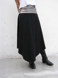 Black Triangular Skirt, Women's Long Convertible Skirt, High Waisted Asymmetrical Skirt